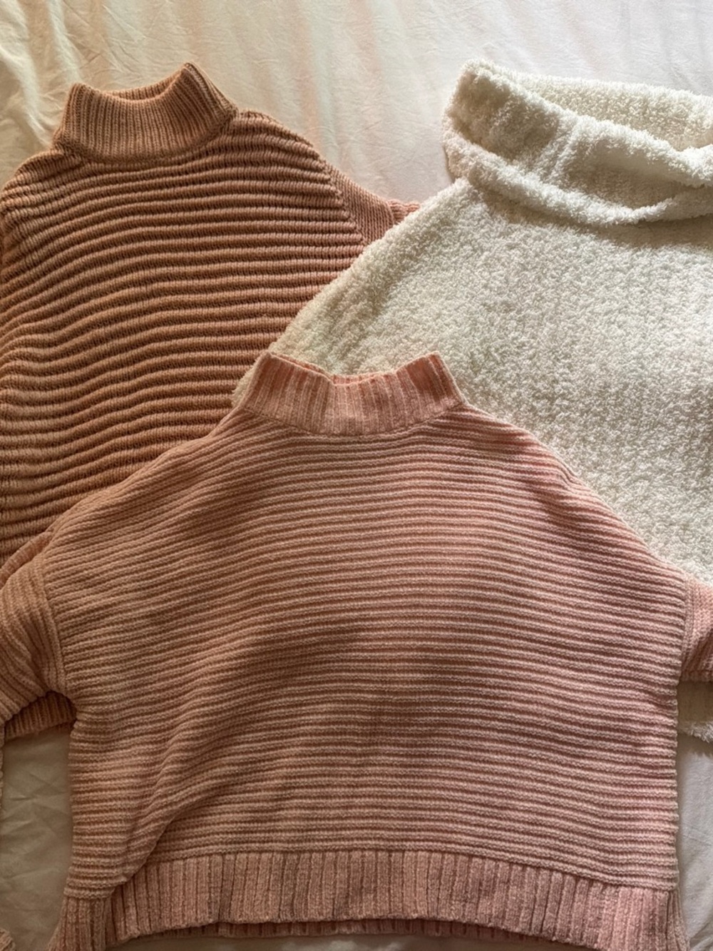 Cozy Bundle! H&M, Forever 21 and Other Set of 3 Sweaters in Pink and White
